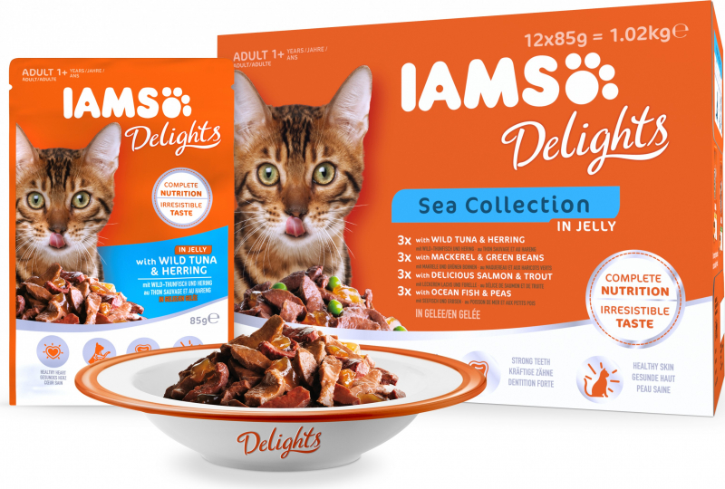 IAMS Delights Sachets fraîcheurs en gelée pour chats adultes