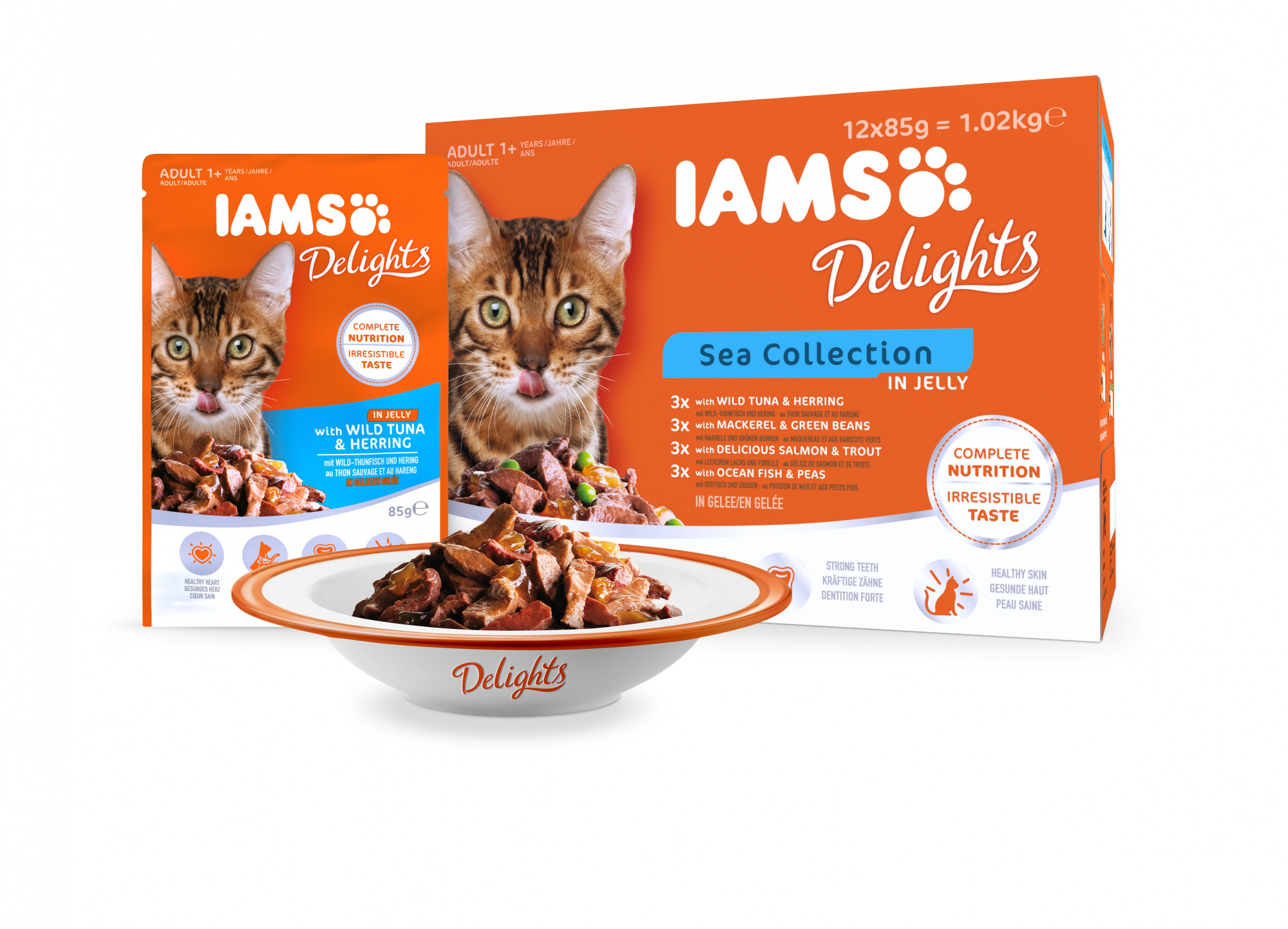 IAMS Delights Frischebeutel in Gelee Adult für Katzen