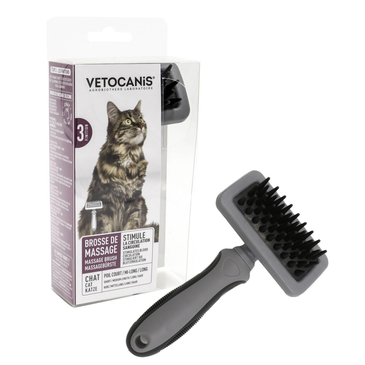 Vetocanis Brosse de massage pour chat en silicone