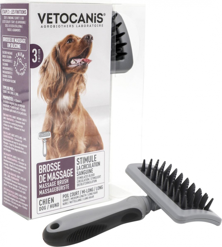 Vetocanis Brosse de massage pour chien en silicone 