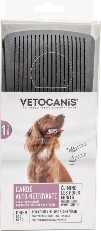 Vetocanis Carda para perros autolimpiable con púas retráctiles