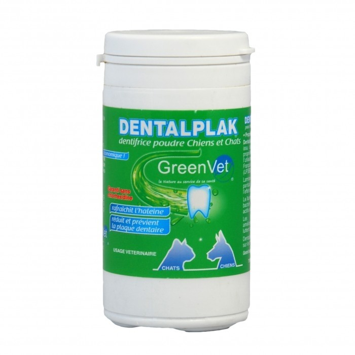 GREEN VET Dentalplak - Dentifrice en Poudre pour chien et Chat