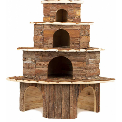 Casa esquinera de madera Zolia para roedores - 4 tamaños disponibles