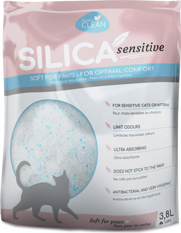 Litière pour chat Silica Pearl Sensitive idéale pour chatons ou chats sensibles
