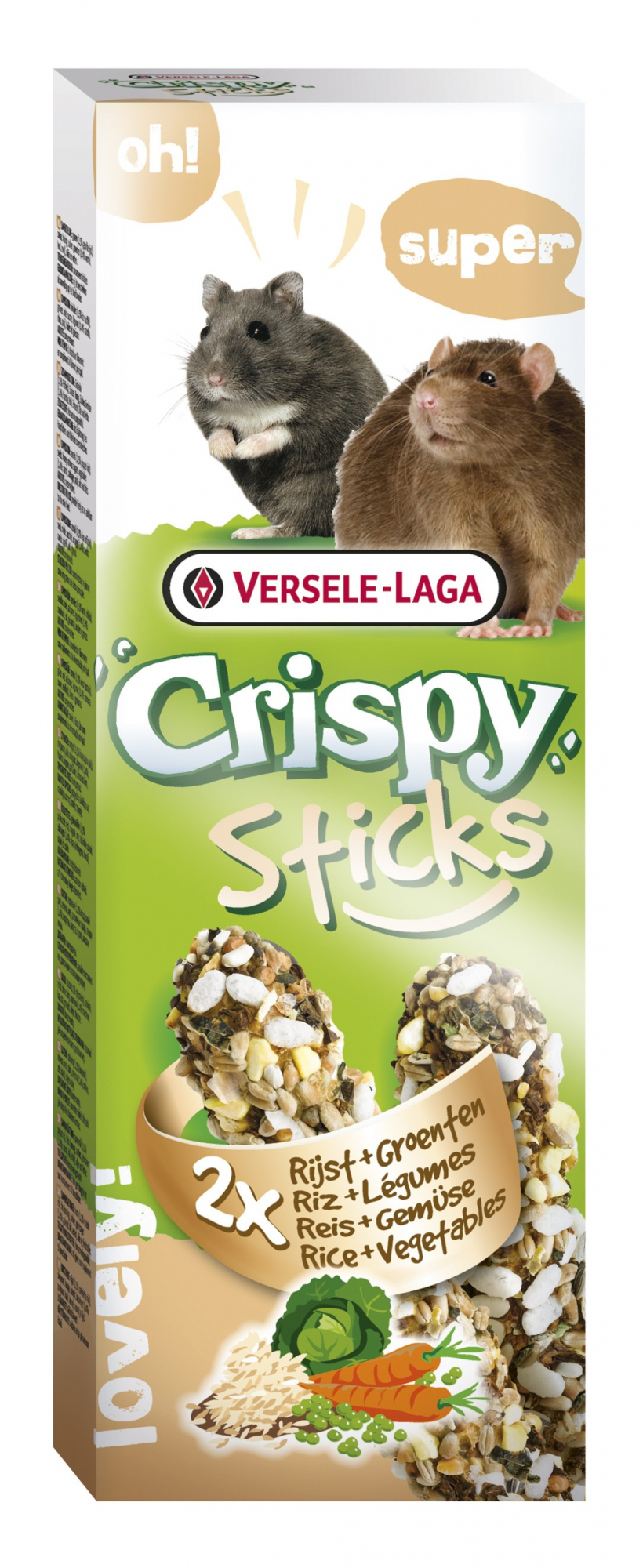Versele Laga Crispy Sticks para hamster y ratas Arroz y Verduras