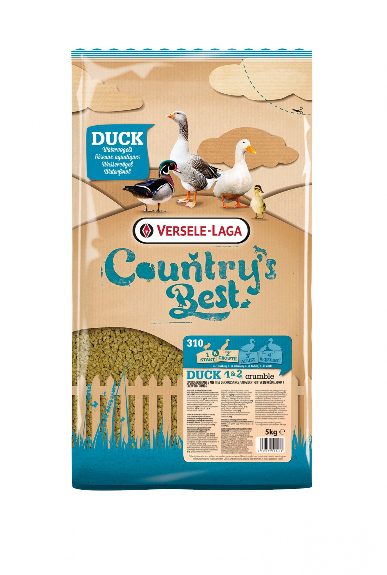 Duck 1&2 Crumble Country's Best - Migalhas de crescimento para aves aquáticas