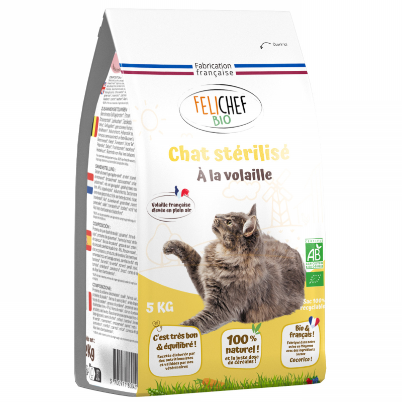 FELICHEF BIO Trockenfutter für sterilisierte erwachsene Katzen