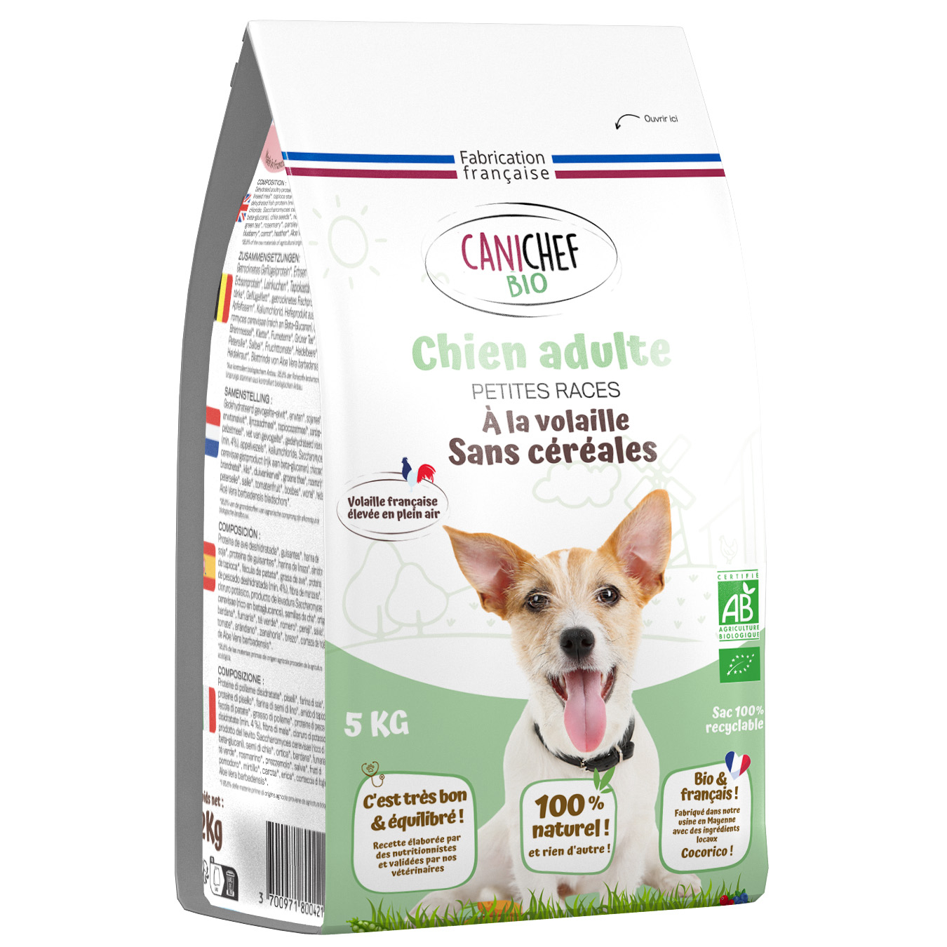 CANICHEF BIO - Alimento seco sem cereais para cão de porte pequeno