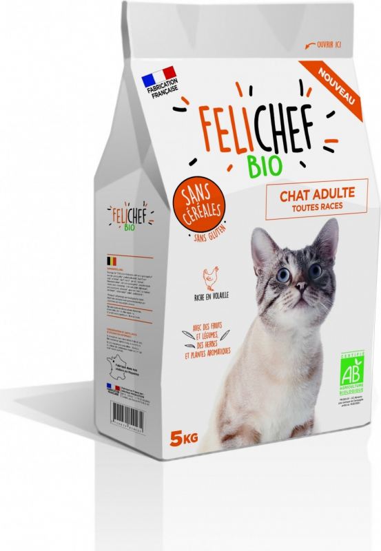 FELICHEF BIO Getreidefreies Trockenfutter für erwachsene Katzen - Lm 7478D317bDcf4aafcfc22149D77babee96D1547458153