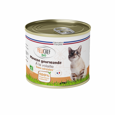 FELICHEF BIO getreidefreies Nassfutter in Mousse für Erwachsene Katze - 2 Geschmacksrichtungen