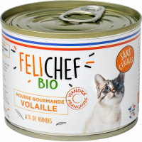 FELICHEF BIO Mousse de Paté BIO Sin Cereales para Gato adulto - 2 sabores diferentes