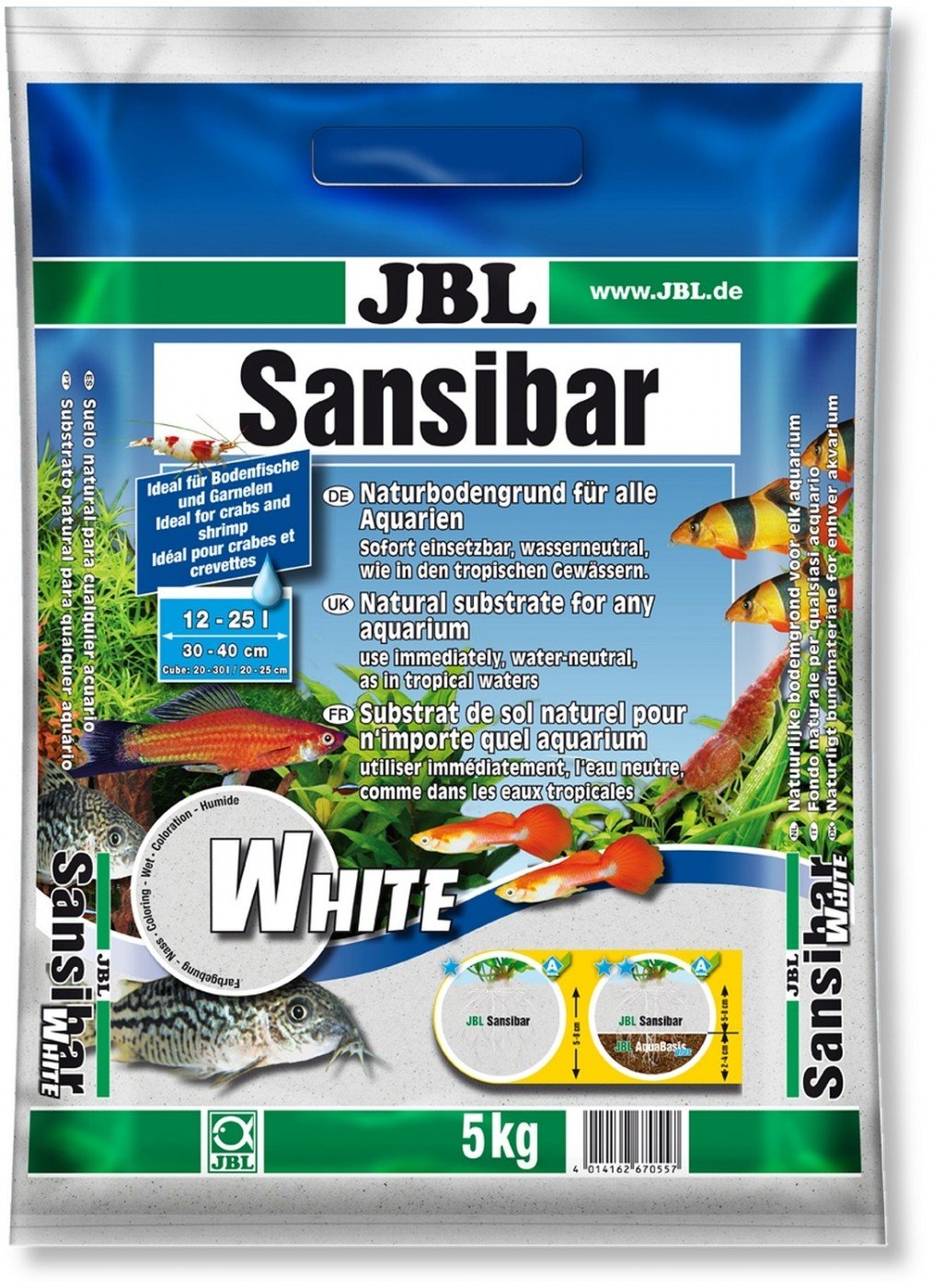 JBL Sansibar Substrato fino branco para aquários
