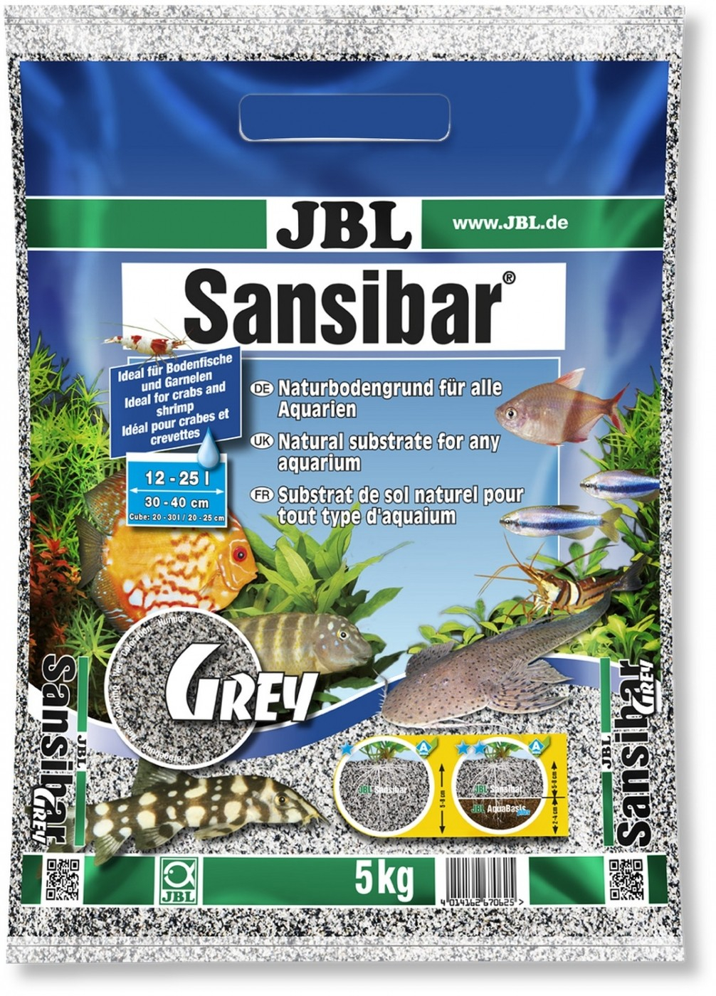JBL Sansibar Grey Sustrato gris para acuarios