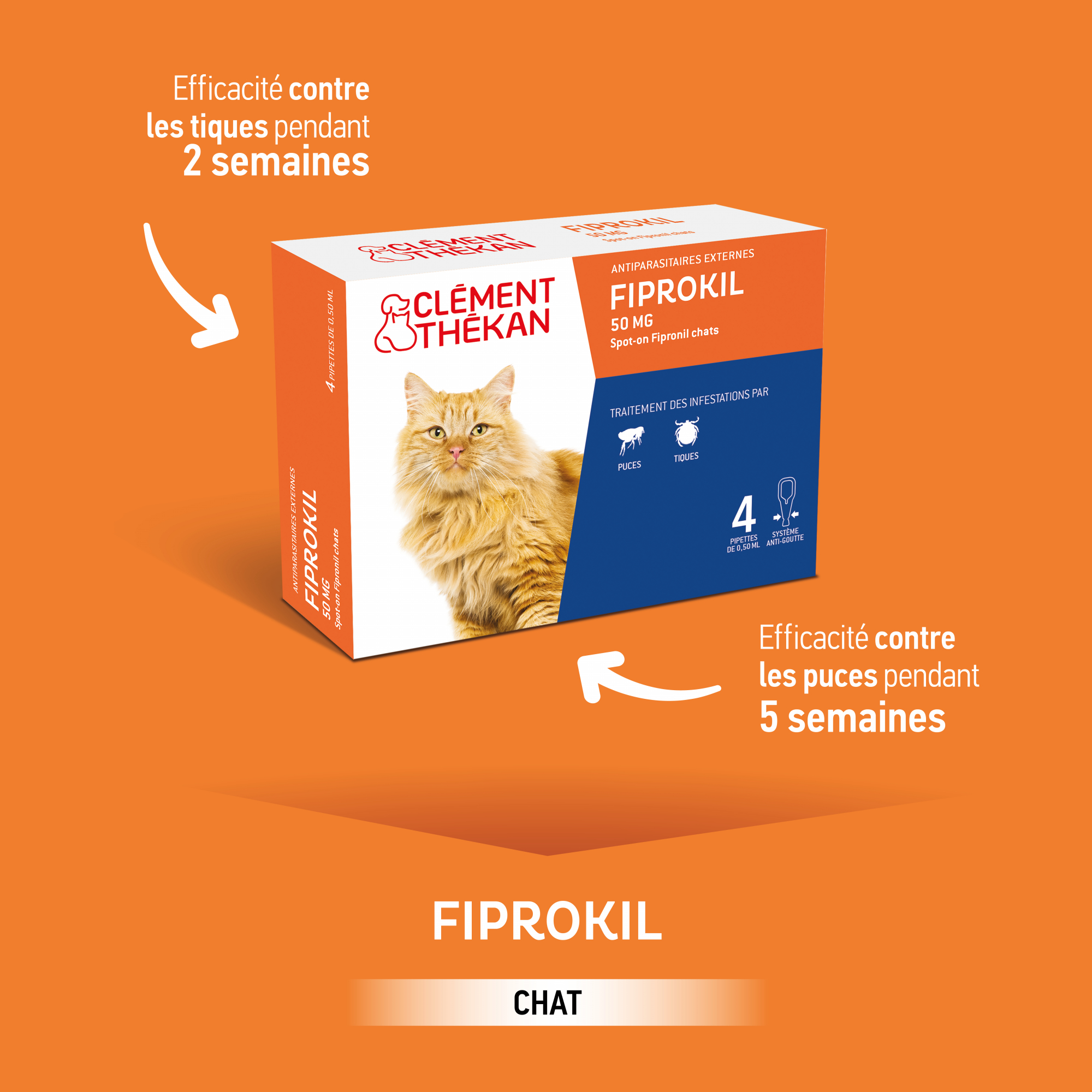 Clément Thékan Fiprokil - antiparasitário externo para Gatos