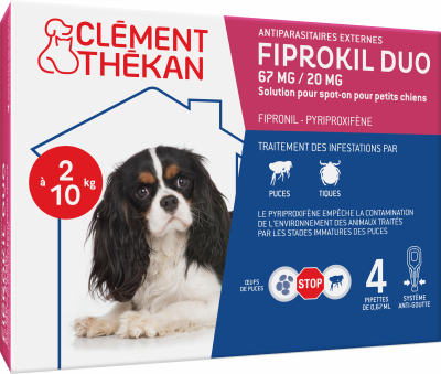 Clément Thékan Fiprokil DUO Pipettes antiparasitaires anti-puces et tiques pour chiens