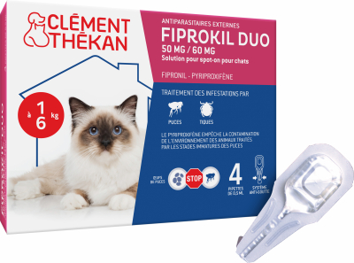 Clement Thekan Anti-Puces Anti-Tiques Chats 1-6kg 4 Pipettes