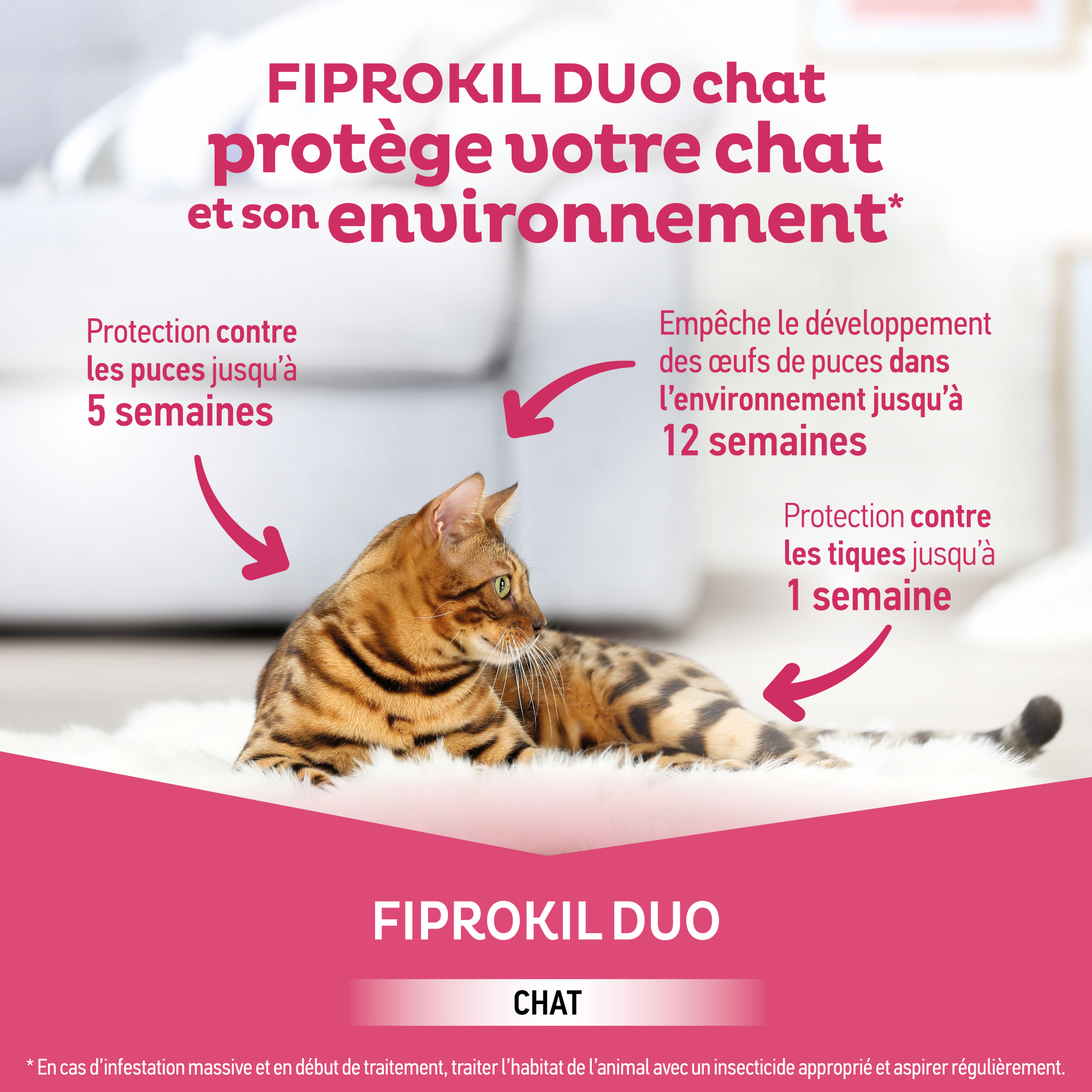 Clément Thékan Fiprokil DUO - Antiparasitario Externo para Gato