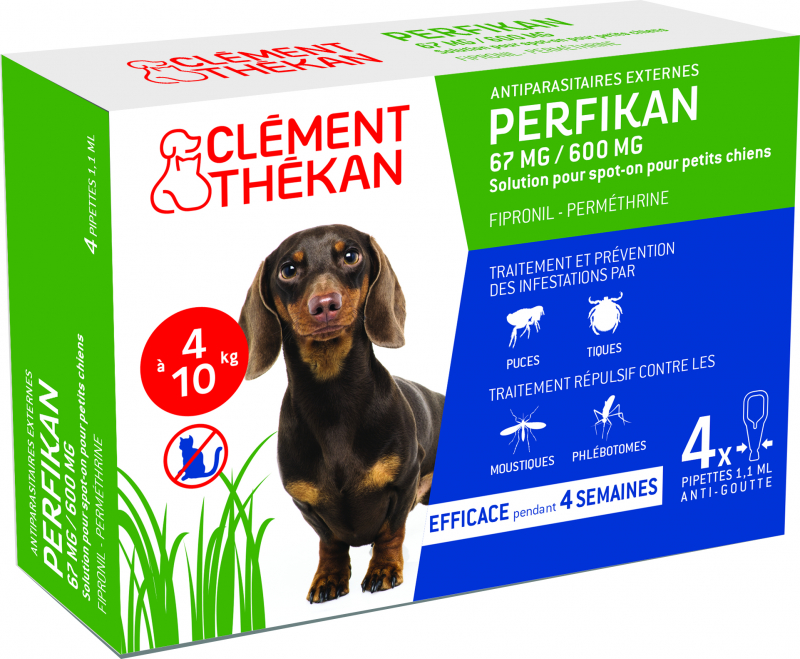 Clément Thékan Perfikan Pipettes anti-puces et tiques pour chien