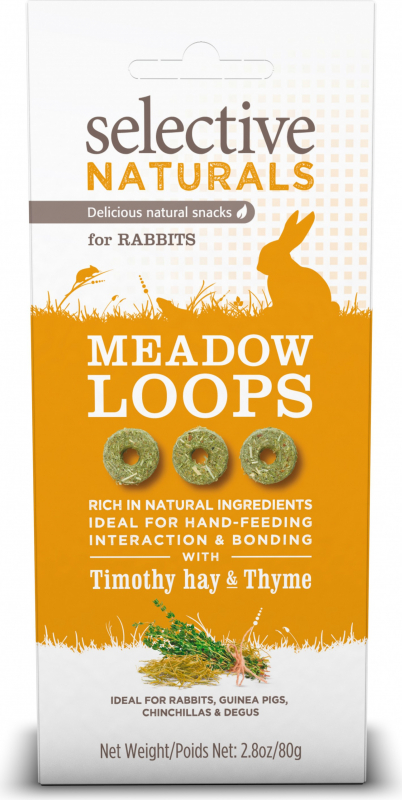 Golosina Selective Meadow Loops conejos de heno aromatizado y tomillo