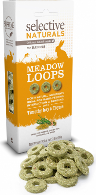 Friandise Selective Meadow Loops lapins au foin parfumé et thym 