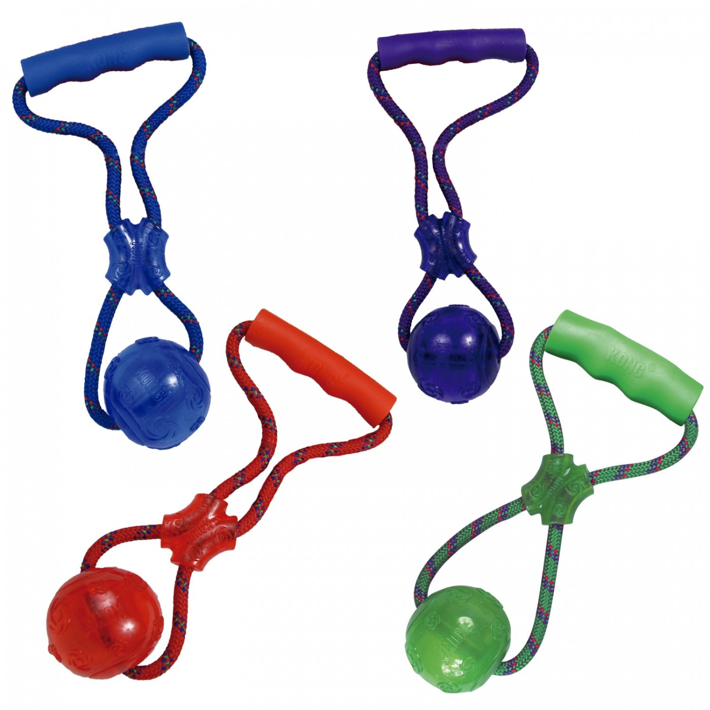Interactief speelgoed KONG Squeezz® Ball met handgreep