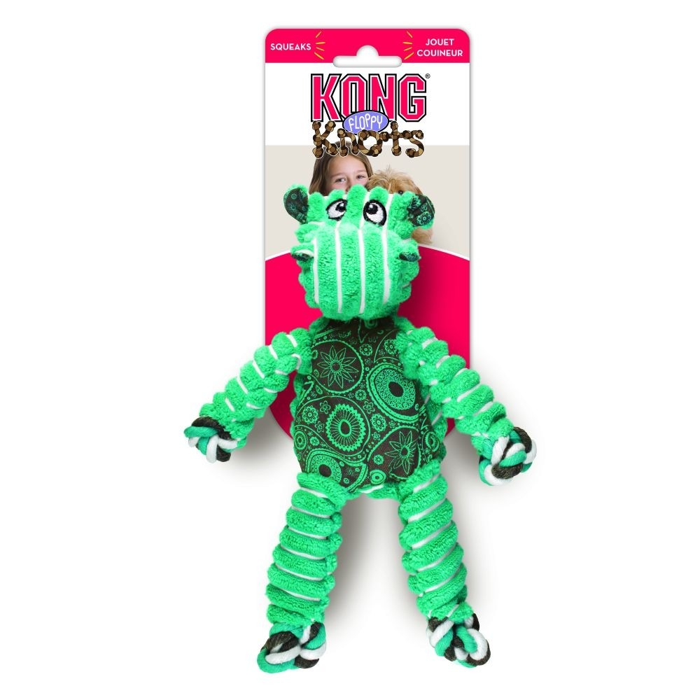 Brinquedo de mastigar com corda KONG Floppy Knots Hippo