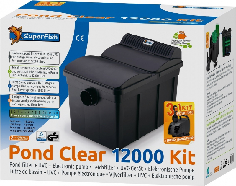 SuperFish Pond Clear Kit complet de filtration UV + Pompe