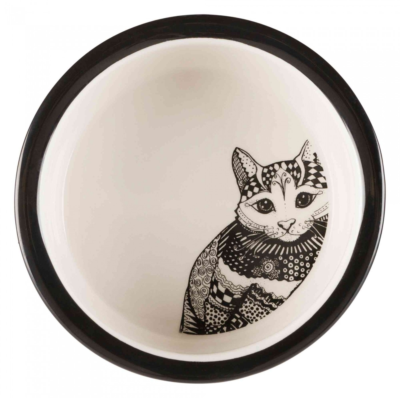 Comedero de cerámica para gato Zentangle