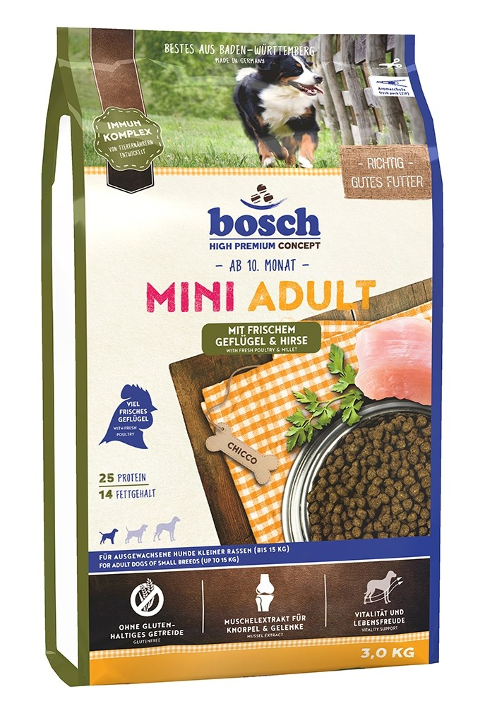 BOSCH Adult Mini Ave & Mijo para perro de tamaño pequeño