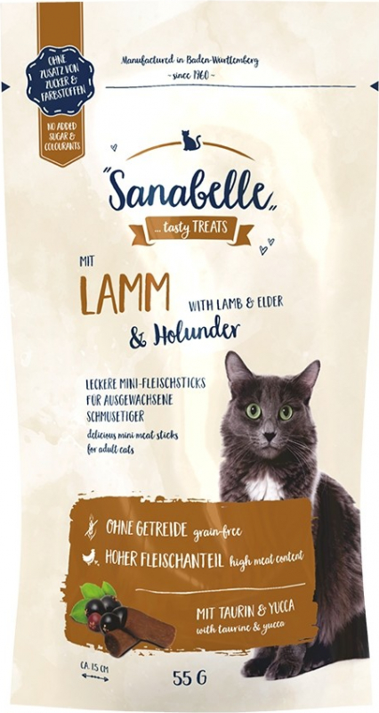 Graanvrij kattensnacks Sanabelle - Lam & Vlierbes