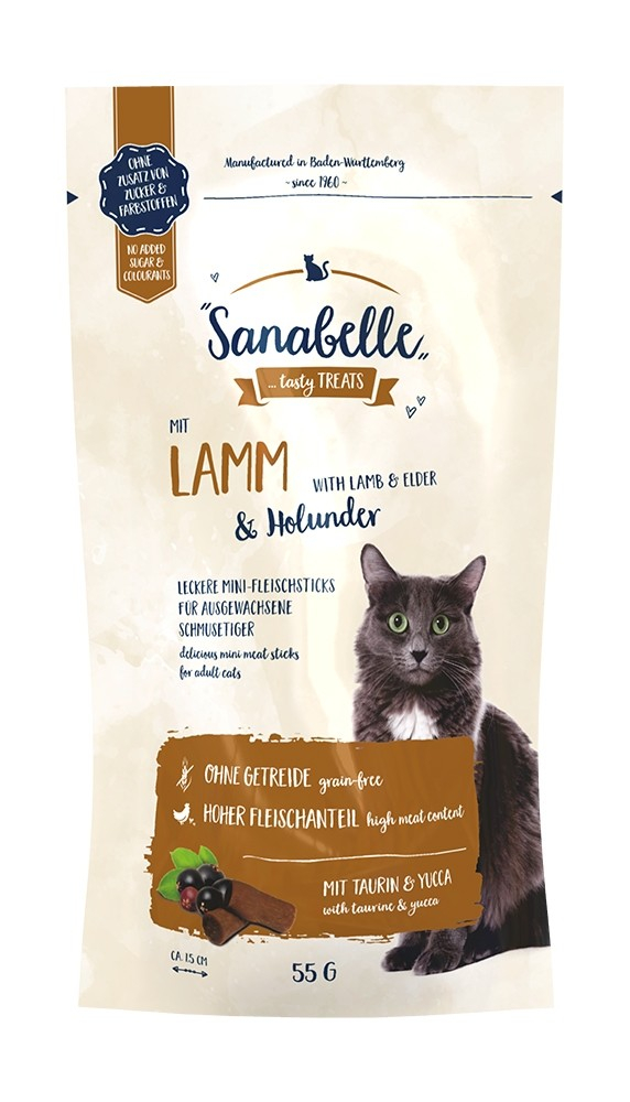 Graanvrij kattensnacks Sanabelle - Lam & Vlierbes