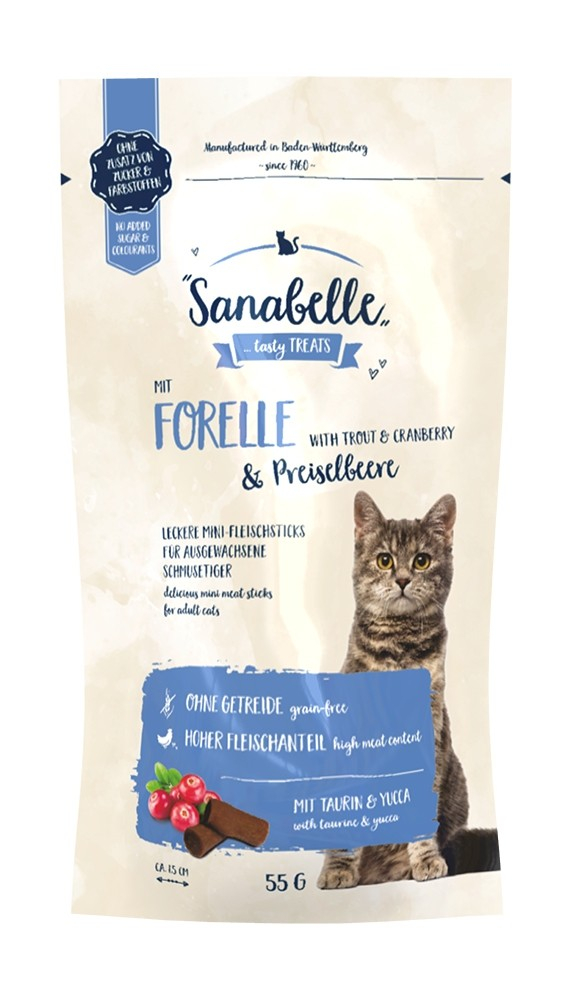 Premi senza cereali SANABELLE Trota & Cranberry per gatto