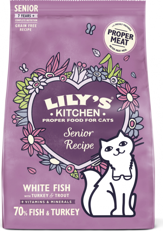 LILY'S KITCHEN Senior Recipe Poisson et dinde Sans Céréales pour Chat âgé