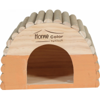 Maison en bois pour rongeur toit arrondi rondin - Home color