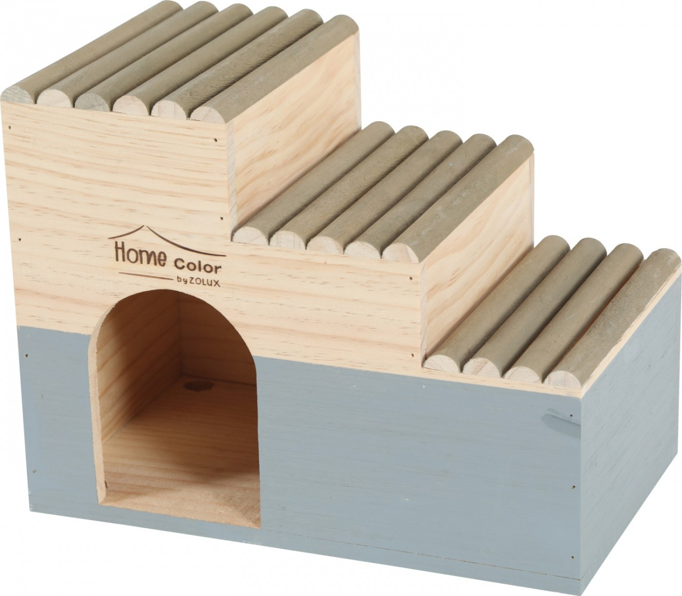 Casa de madera para roedor ola escalera tronco - Home color