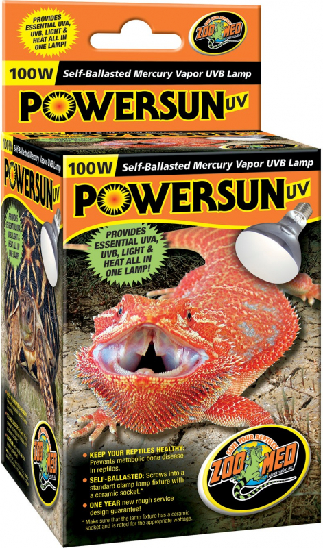 Zoomed Powersun Lámpara de UVA, UVB y calor para reptiles