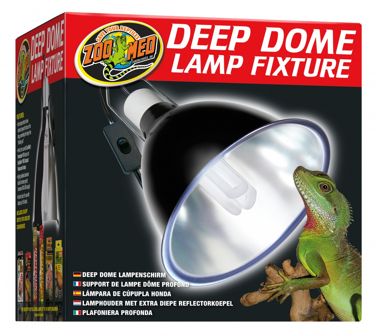 Suporte para lâmpadas de cerâmica com reflector ZooMed Deep Dome Lamp Fixture