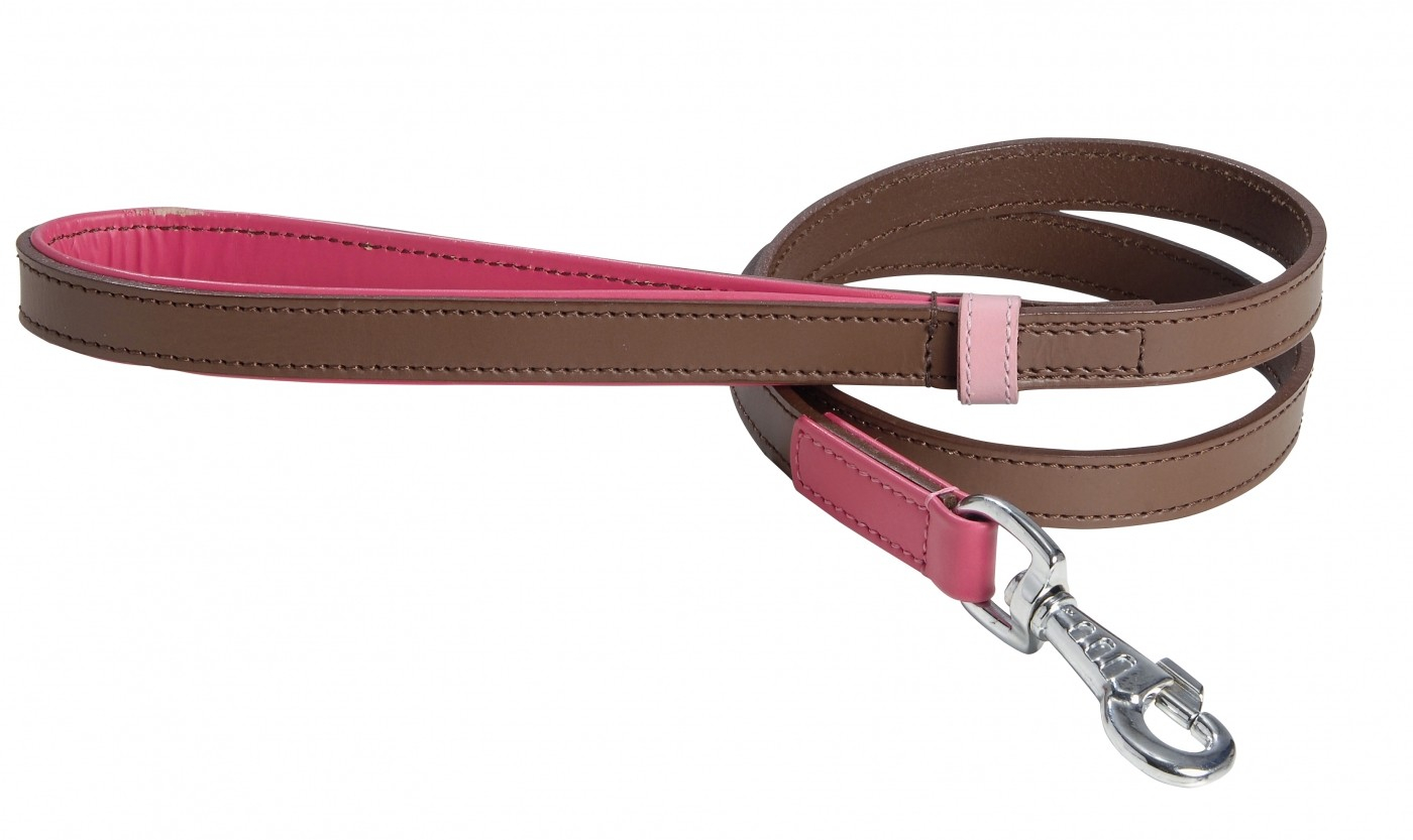 Guinzaglio per cani Brave BOBBY - 1metro - bicolore : Caramello o Rosa
