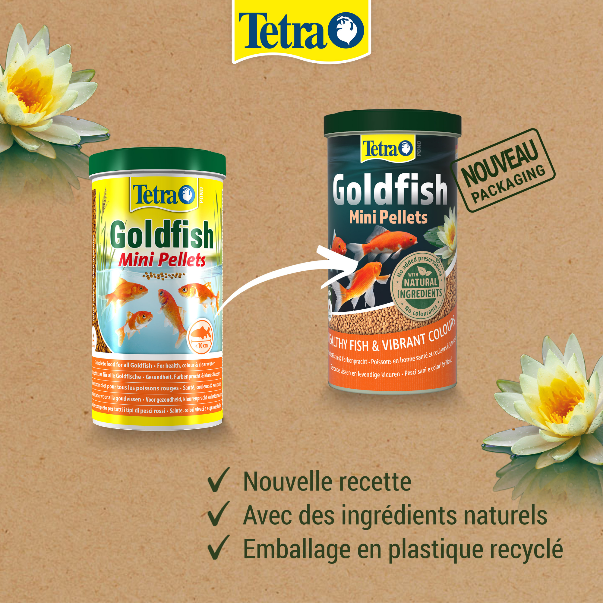 Tetra Pond Goldfish Mini Pellets Alimento completo para peixes vermelhos