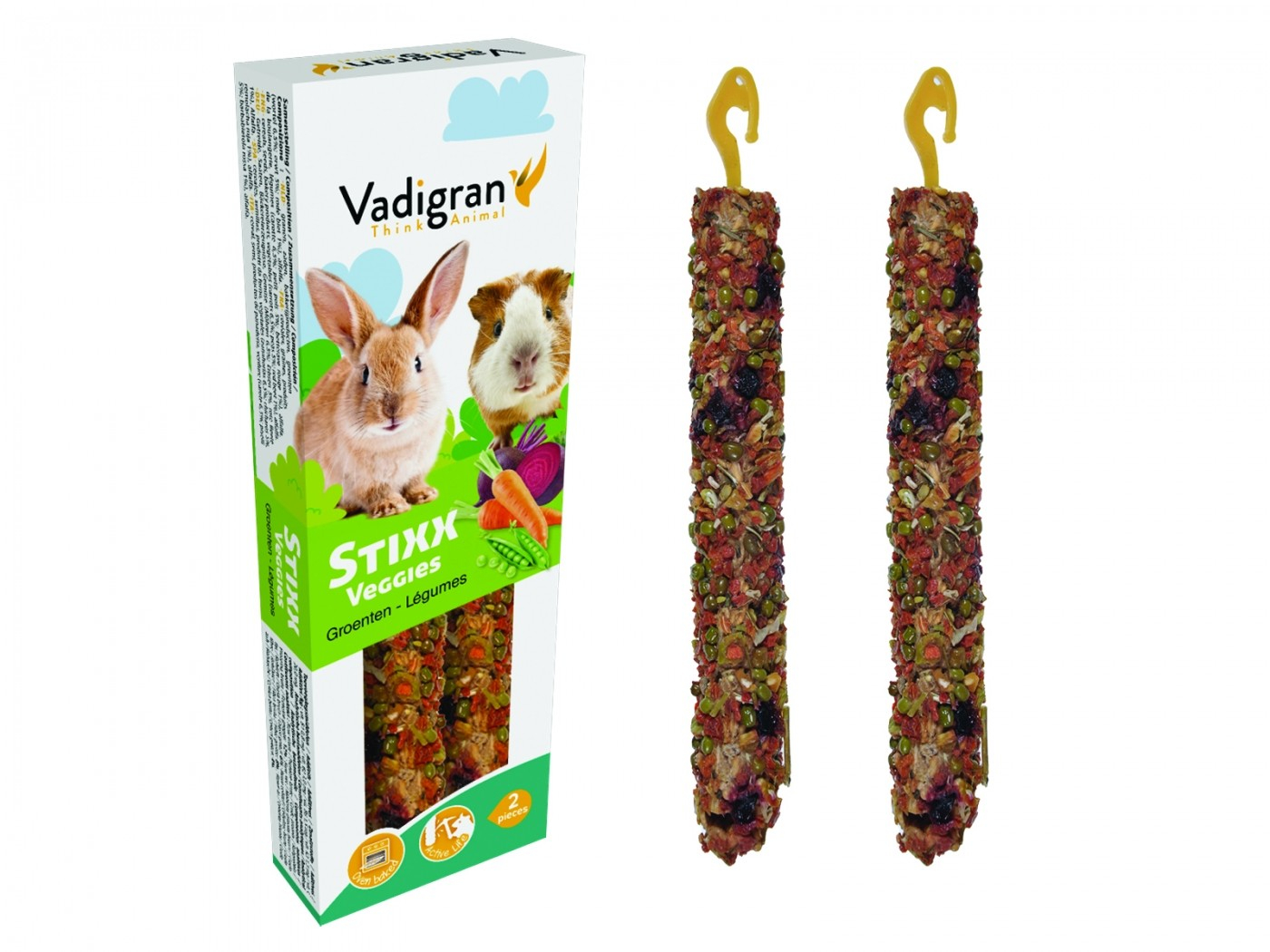 Knaagsticks Vadigran, voor konijnen en cavia's, met groente, 115g