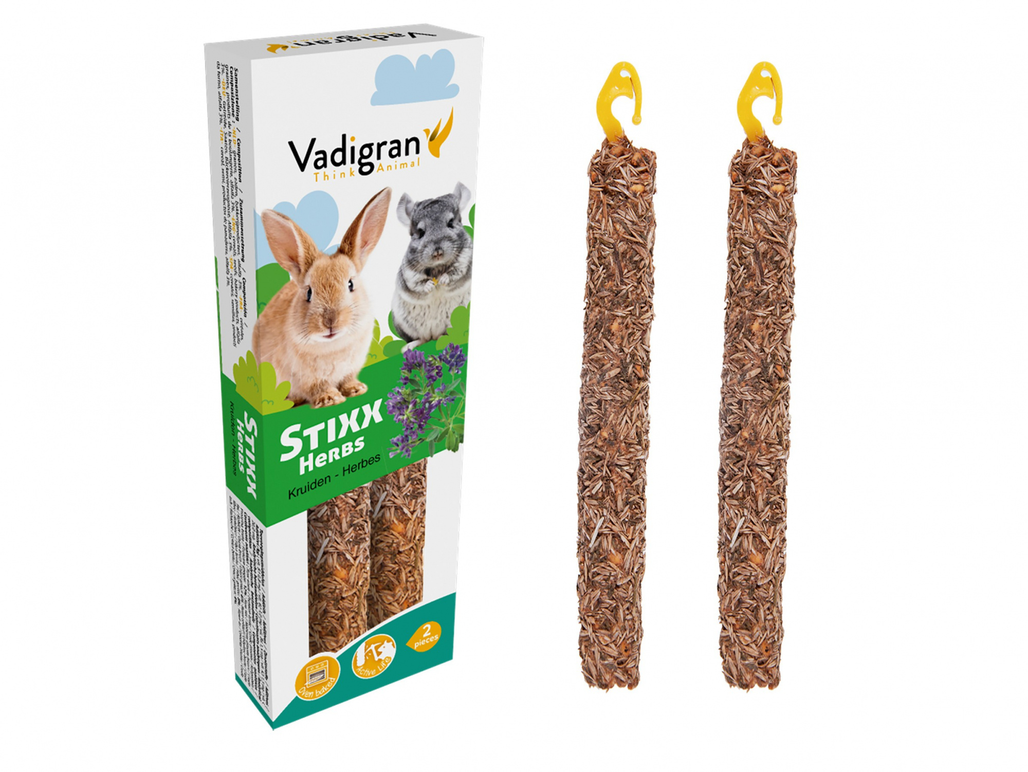 Baguettes à ronger Vadigran StiXX lapins et chinchilla herbes 90gr