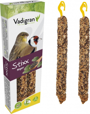 Vadigran Stixx Barritas de semillas de niger para pájaros europeos y canarios 85g