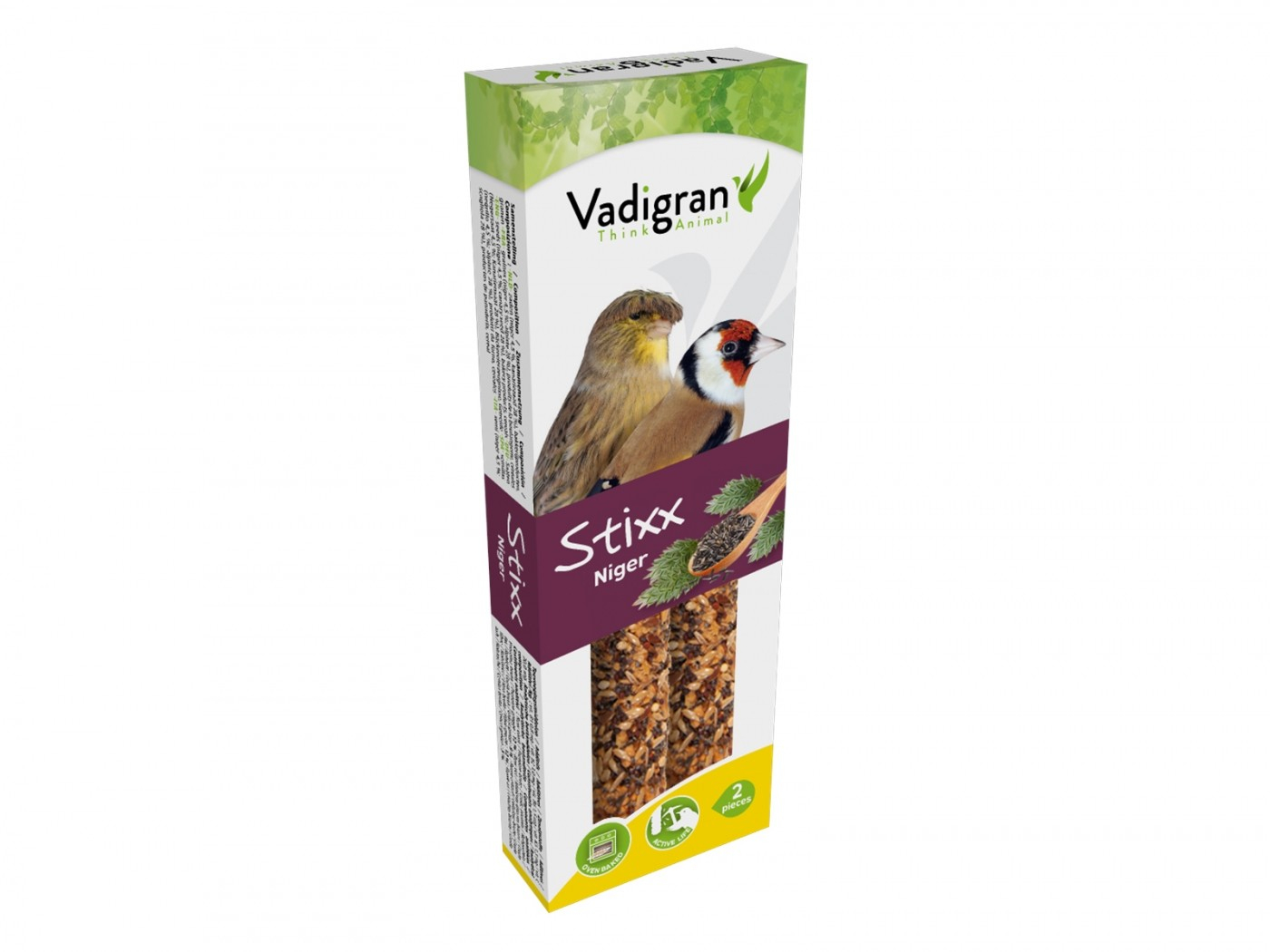 Vadigran Stixx Barritas de semillas de niger para pájaros europeos y canarios 85g