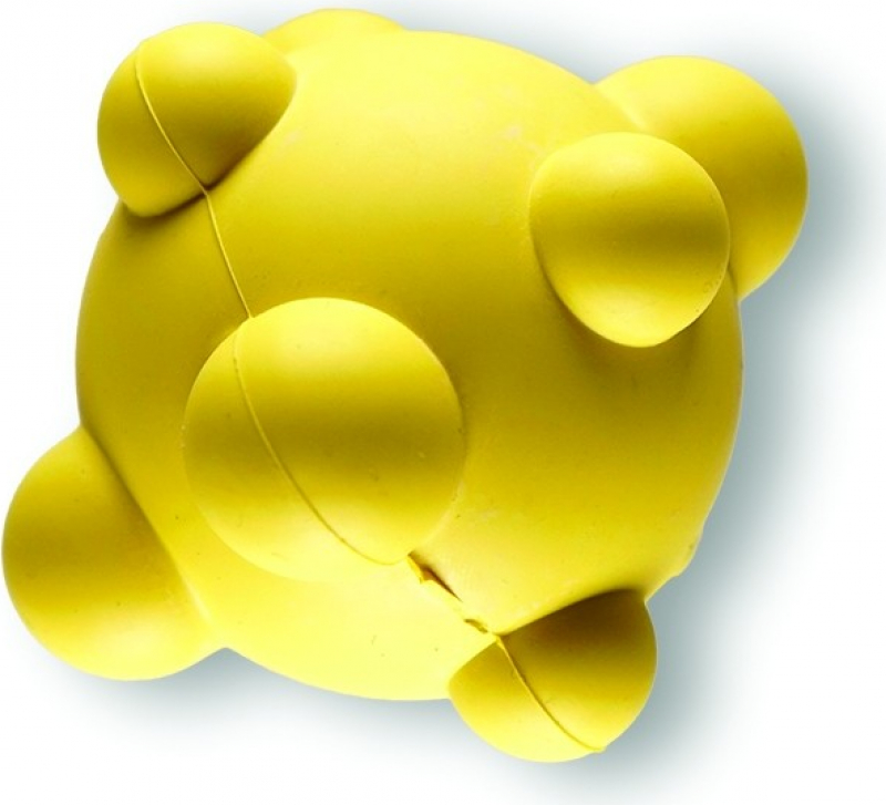 Brinquedo para cães bola dura com galos amarelo ou roxo Ø7cm