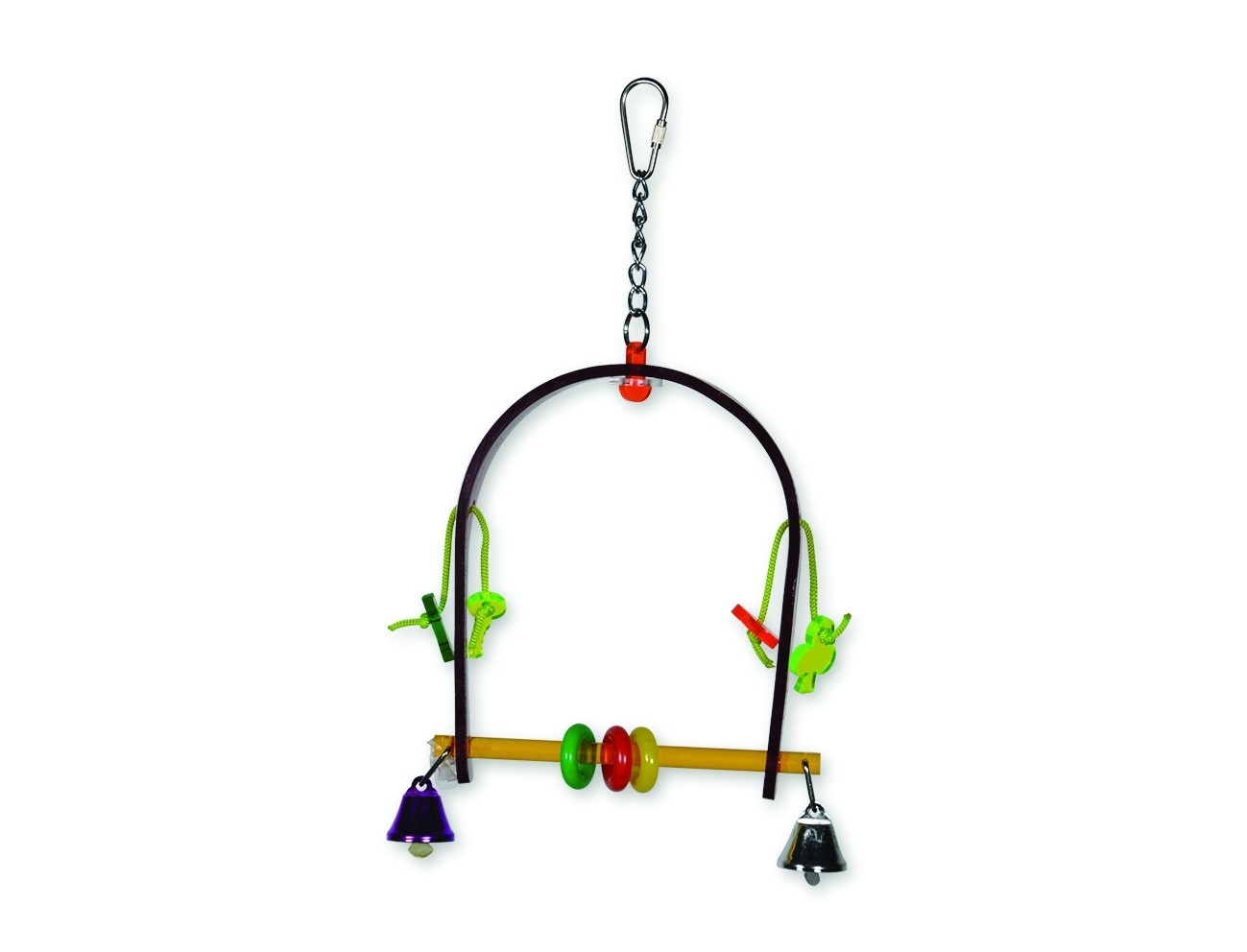 Brinquedo para pássaro de plexiglas Vadigran Swing multicolor 26cm