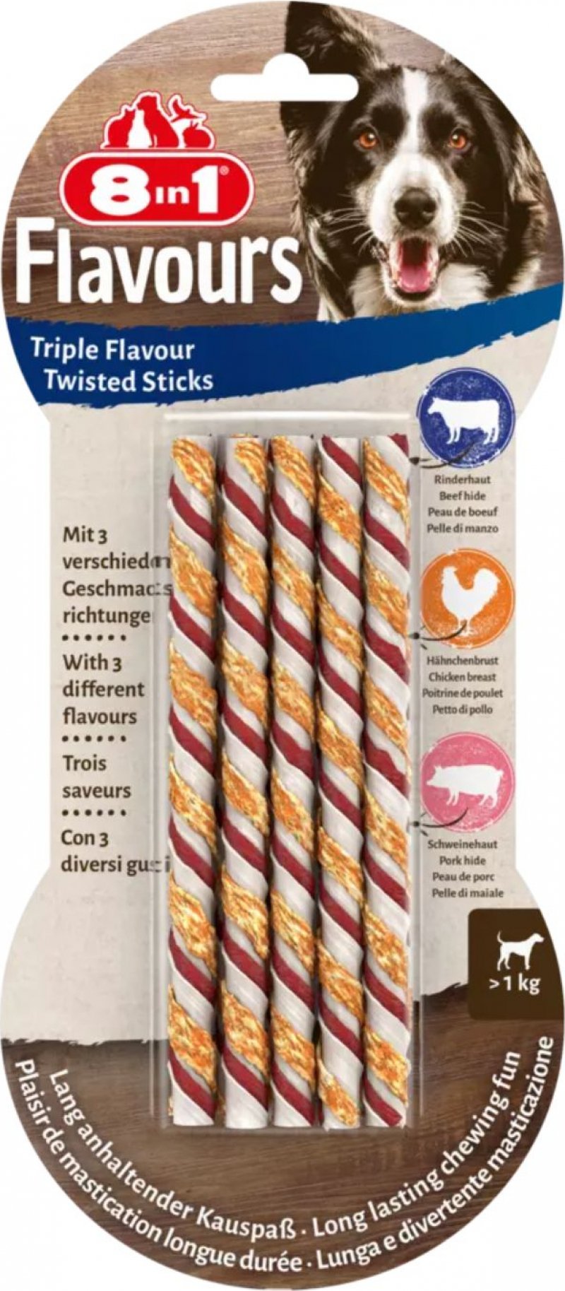 8in1 Stick torsadé triple saveur 