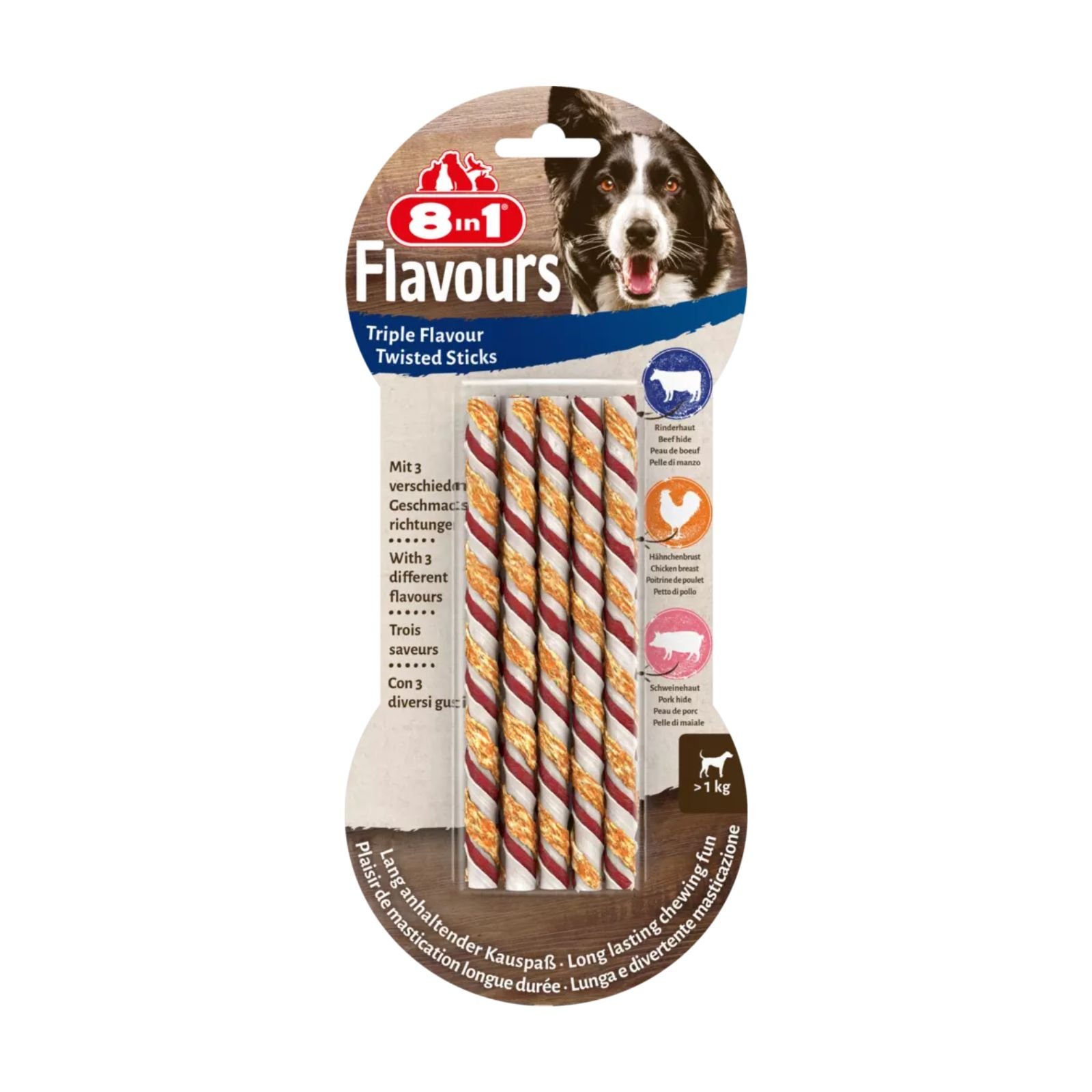 8in1 Stick torsadé triple saveur 