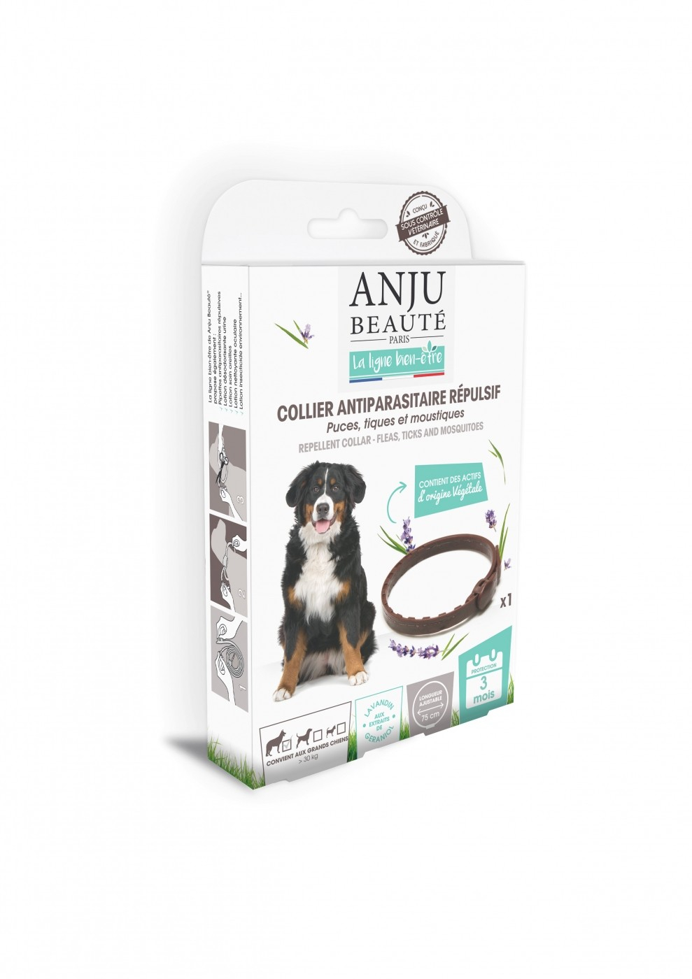 ANJU - Coleira antiparasitária repelente para cães