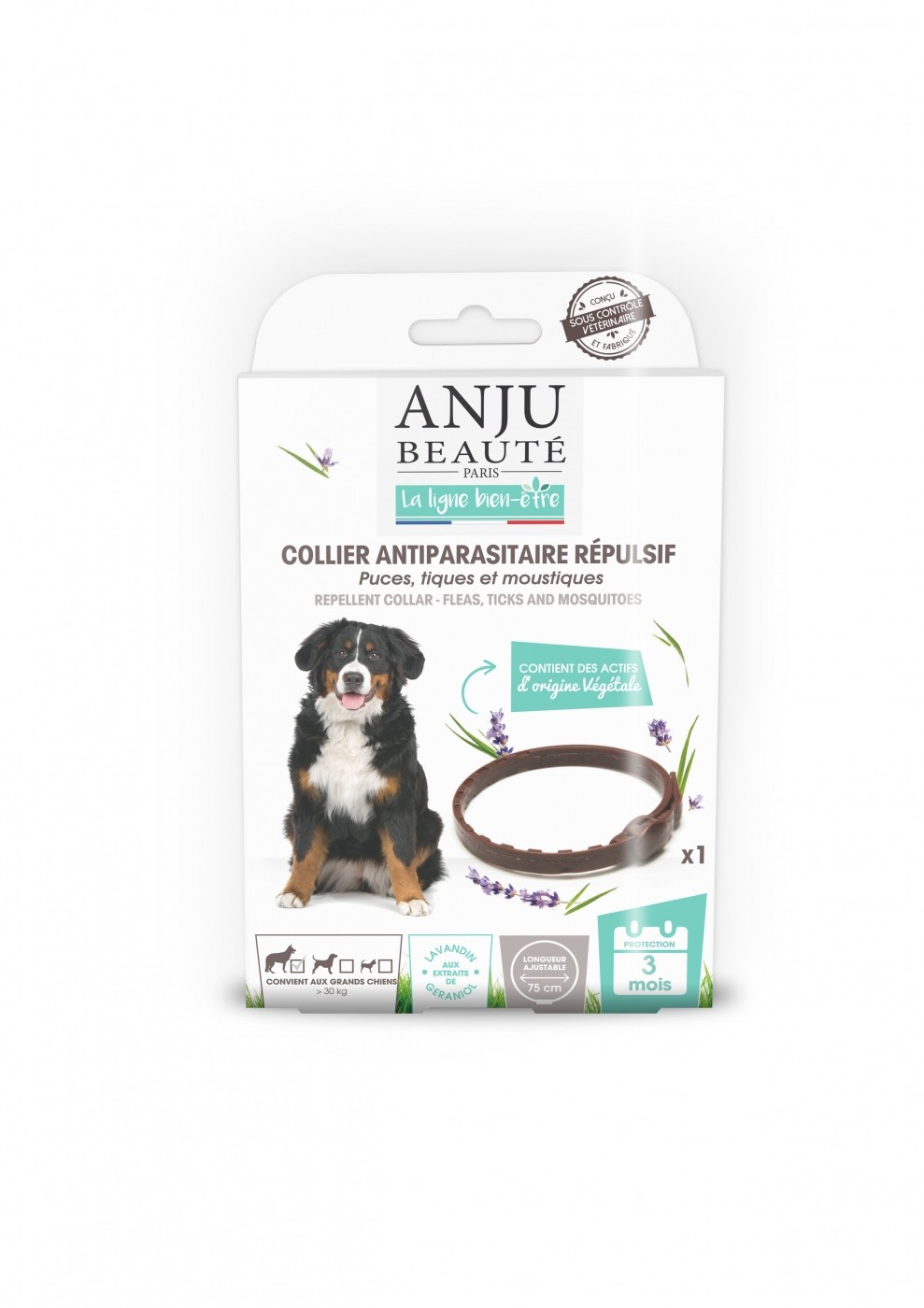 ANJU - Collar antiparasitario repelente para perro