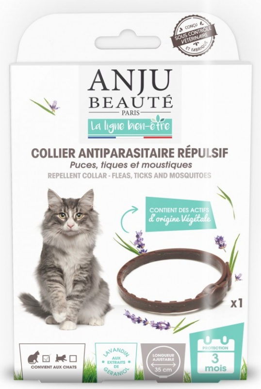 ANJU - Collier antiparasitaire répulsif pour Chat